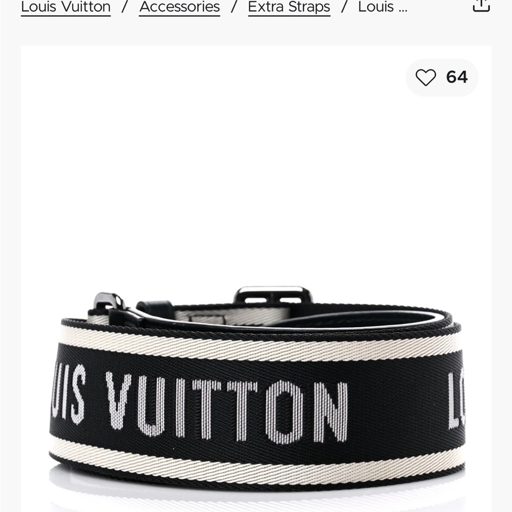 Louis Vuitton Black and White Strap, New!